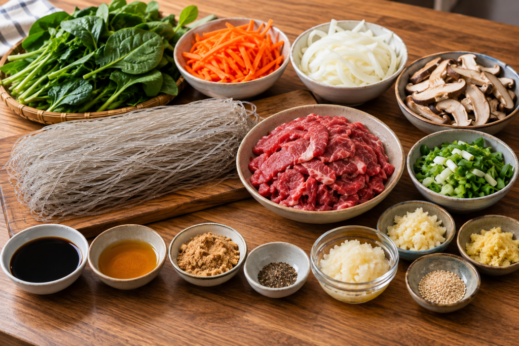 Japchae Ingredients