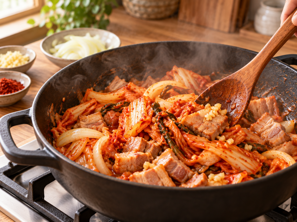 Cook the Pork and Kimchi