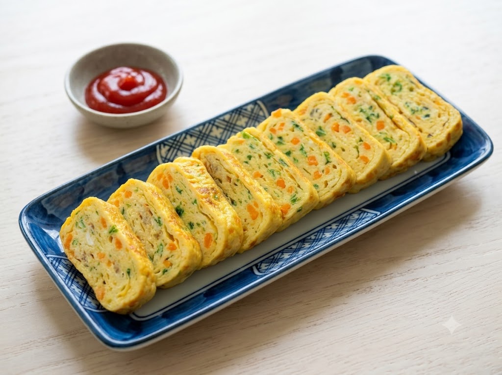 Easy Gyeran Mari Recipe: Korean Rolled Omelet with Vegetables
